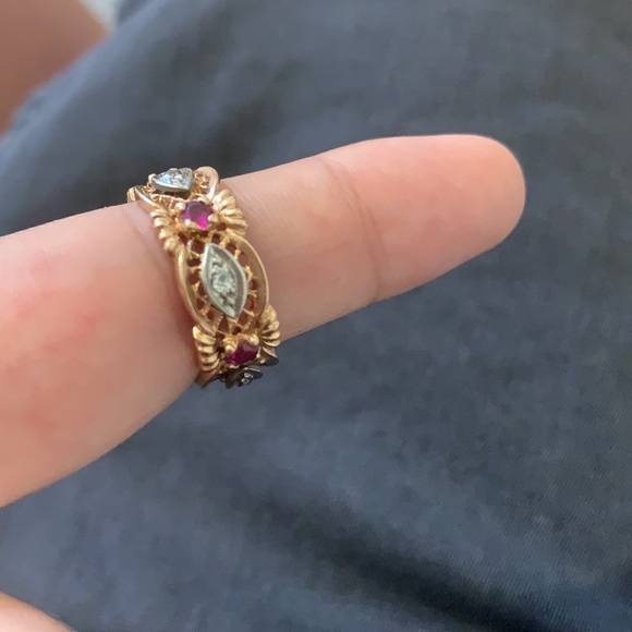 1 Carat Vintage Diamond Ring, 14K Gold Engraved Engagement  Vintage diamond ring